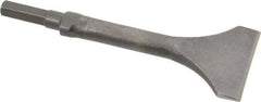 Made in USA - 3" Head Width, 9" OAL, 1/2" Shank Diam, Scaling Chisel - Hex Drive, Hex Shank, Alloy Steel - Apex Tool & Supply