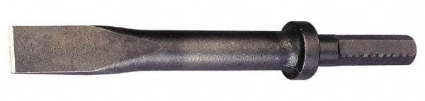 Made in USA - 1" Head Width, 18" OAL, Flat Chisel - Hex Drive, Hex Shank, Alloy Steel - Apex Tool & Supply