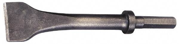 Made in USA - 3" Head Width, 9" OAL, Scaling Chisel - Hex Drive, Hex Shank, Alloy Steel - Apex Tool & Supply