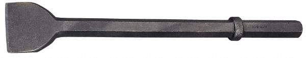 Made in USA - 3" Head Width, 20" OAL, 1-1/8" Shank Diam, Scaling Chisel - Hex Drive, Hex Shank, Alloy Steel - Apex Tool & Supply