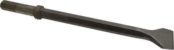 Made in USA - 3" Head Width, 18-1/4" OAL, 1" Shank Diam, Scaling Chisel - Hex Drive, Hex Shank, Alloy Steel - Apex Tool & Supply