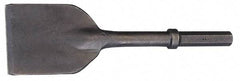 Made in USA - 5" Head Width, 11" OAL, 1-1/8" Shank Diam, Asphalt Cutter Chisel - Hex Drive, Hex Shank, Alloy Steel - Apex Tool & Supply