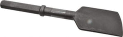 Made in USA - 5" Head Width, 17" OAL, 1-1/4" Shank Diam, Asphalt Cutter Chisel - Hex Drive, Hex Shank, Alloy Steel - Apex Tool & Supply