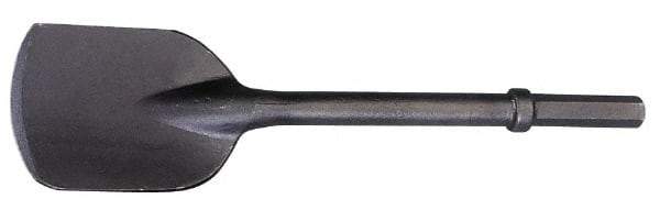 Made in USA - 5-1/2" Head Width, 20-1/4" OAL, 1" Shank Diam, Spade Chisel - Hex Drive, Hex Shank, Alloy Steel - Apex Tool & Supply