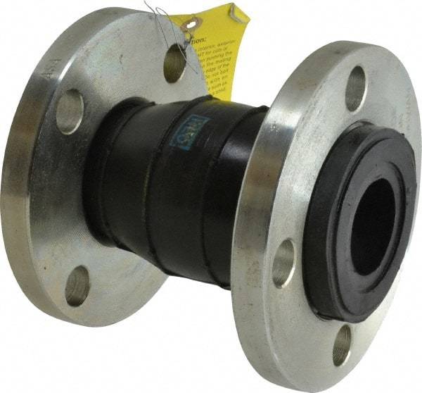 Unisource Mfg. - 2" Pipe, Neoprene Single Arch Pipe Expansion Joint - 6" Long, 3/8" Extension, 1/2" Compression, 225 Max psi, Flanged - Apex Tool & Supply