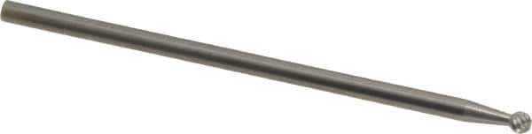 Made in USA - 1/8" Cut Diam, 1/8" Shank Diam, Ball Head Single Cut Burr - Carbide, Radius End, 1/8" LOC, 3" OAL - Apex Tool & Supply