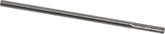 Made in USA - 1/8" Cut Diam, 1/8" Shank Diam, Cylinder Head Double Cut Burr - Carbide, Flat End, 9/16" LOC, 1-1/2" OAL - Apex Tool & Supply