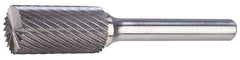 M.A. Ford - 1/2" Cut Diam, 1/4" Shank Diam, Cylinder with End Cut Head Single Cut Burr - Carbide, End Cut End, 1" LOC, 3" OAL - Apex Tool & Supply