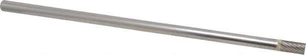 Atrax - 1/4" Cut Diam, 1/4" Shank Diam, Cylinder Head Single Cut Burr - Carbide, Flat End, 1/2" LOC, 6-1/2" OAL - Apex Tool & Supply