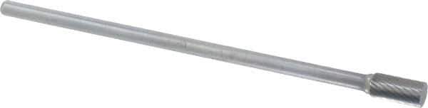 Atrax - 3/8" Cut Diam, 1/4" Shank Diam, Cylinder Head Single Cut Burr - Carbide, Flat End, 3/4" LOC, 6-3/4" OAL - Apex Tool & Supply