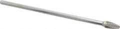 Atrax - 3/8" Cut Diam, 1/4" Shank Diam, Tree Head Single Cut Burr - Carbide, Radius End, 3/4" LOC, 6-3/4" OAL - Apex Tool & Supply
