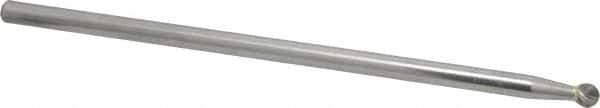 Atrax - 1/4" Cut Diam, 1/4" Shank Diam, Ball Head Single Cut Burr - Carbide, Radius End, 7/32" LOC, 6-7/32" OAL - Apex Tool & Supply