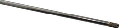 Atrax - 1/4" Cut Diam, 1/4" Shank Diam, Cylinder with Radius Head Double Cut Burr - Carbide, Radius End, 1/2" LOC, 6-1/2" OAL - Apex Tool & Supply