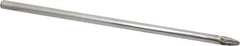Atrax - 1/4" Cut Diam, 1/4" Shank Diam, Tree with Radius Head Double Cut Burr - Carbide, Radius End, 1/2" LOC, 6-3/4" OAL - Apex Tool & Supply