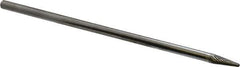 Atrax - 1/4" Cut Diam, 1/4" Shank Diam, Taper Head Double Cut Burr - Carbide, Radius End, 5/8" LOC, 6-5/8" OAL - Apex Tool & Supply