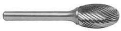 M.A. Ford - 3/32" Cut Diam, 1/8" Shank Diam, Ball Head Double Cut Burr - Carbide, Radius End, 5/64" LOC, 1-1/2" OAL - Apex Tool & Supply