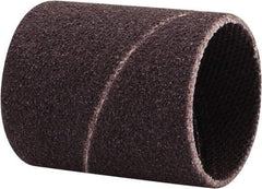 Made in USA - 120 Grit Aluminum Oxide Coated Spiral Band - 3/4" Diam x 1" Wide, Fine Grade - Apex Tool & Supply