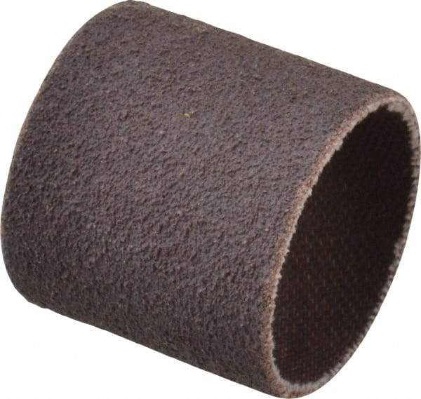 Made in USA - 80 Grit Aluminum Oxide Coated Spiral Band - 1" Diam x 1" Wide, Medium Grade - Apex Tool & Supply