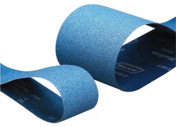 Norton - 10" Wide x 70-1/2" OAL, 50 Grit, Zirconia Alumina Abrasive Belt - Zirconia Alumina, Coarse, Coated, Y Weighted Cloth Backing - Apex Tool & Supply