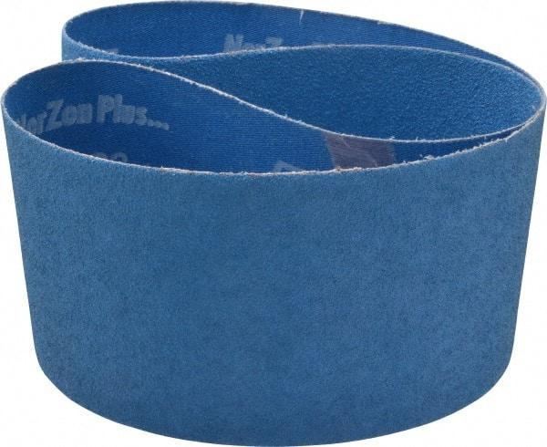 Norton - 4" Wide x 36" OAL, 60 Grit, Zirconia Alumina Abrasive Belt - Zirconia Alumina, Medium, Coated, X Weighted Cloth Backing, Series R823 - Apex Tool & Supply