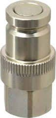 Parker - 1/2 Thread Steel Hydraulic Hose Valved Coupler - 10,000 psi, 20 GPM - Apex Tool & Supply