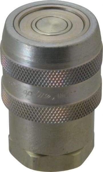 Parker - 1/2 Thread Steel Hydraulic Hose Valved Coupler - 10,000 psi, 20 GPM - Apex Tool & Supply