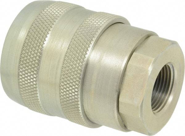 Parker - 3/4 Thread Steel Hydraulic Hose Valved Coupler - 7,500 psi, 40 GPM - Apex Tool & Supply