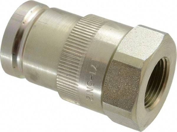 Parker - 3/4 Thread Steel Hydraulic Hose Valved Coupler - 7,500 psi, 40 GPM - Apex Tool & Supply