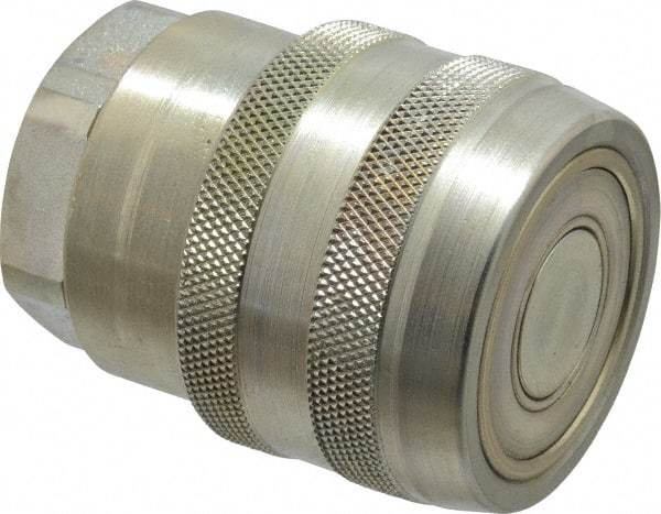 Parker - 1 Thread Steel Hydraulic Hose Valved Coupler - 7,500 psi, 90 GPM - Apex Tool & Supply