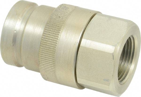 Parker - 1 Thread Steel Hydraulic Hose Valved Coupler - 7,500 psi, 90 GPM - Apex Tool & Supply
