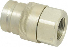 Parker - 1 Thread Steel Hydraulic Hose Valved Coupler - 7,500 psi, 90 GPM - Apex Tool & Supply