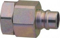 Parker - 1/2 Thread Steel Hydraulic Hose Valved Coupler - 4,000 psi, 30 GPM - Apex Tool & Supply