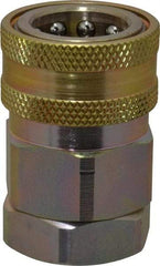 Parker - 3/4 Thread Steel Hydraulic Hose Valved Coupler - 3,500 psi, 52 GPM - Apex Tool & Supply