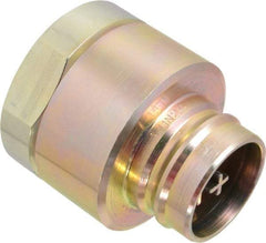 Parker - 1-1/2 Thread Steel Hydraulic Hose Valved Coupler - 1,500 psi, 175 GPM - Apex Tool & Supply