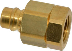 Parker - 1/2 Thread Brass Hydraulic Hose Valved Coupler - 2,000 psi, 30 GPM - Apex Tool & Supply