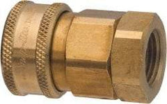 Parker - 3/4 Thread Brass Hydraulic Hose Valved Coupler - 2,000 psi, 52 GPM - Apex Tool & Supply