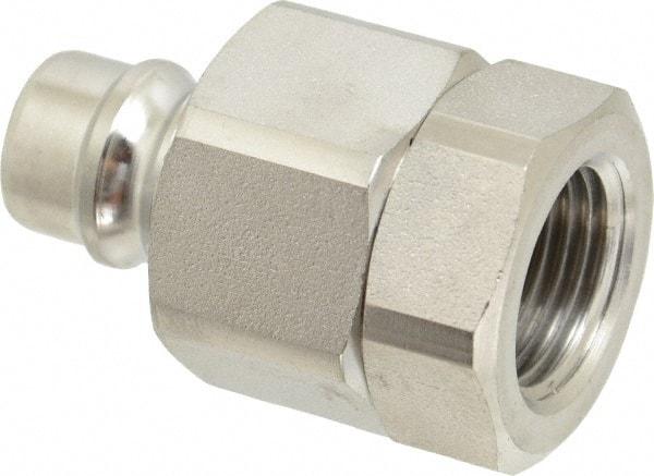 Parker - 1/2 Thread Stainless Steel Hydraulic Hose Valved Coupler - 3,750 psi, 30 GPM - Apex Tool & Supply