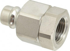 Parker - 1/2 Thread Stainless Steel Hydraulic Hose Valved Coupler - 3,750 psi, 30 GPM - Apex Tool & Supply