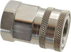 Parker - 3/4 Thread Stainless Steel Hydraulic Hose Valved Coupler - 2,000 psi, 52 GPM - Apex Tool & Supply