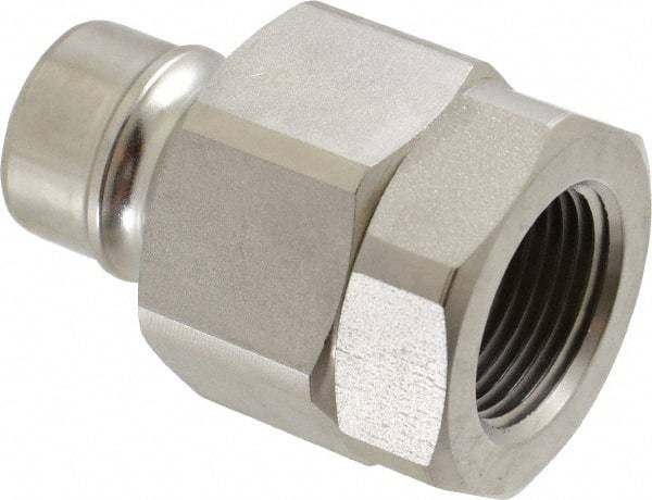 Parker - 3/4 Thread Stainless Steel Hydraulic Hose Valved Coupler - 2,000 psi, 52 GPM - Apex Tool & Supply