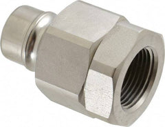 Parker - 3/4 Thread Stainless Steel Hydraulic Hose Valved Coupler - 2,000 psi, 52 GPM - Apex Tool & Supply
