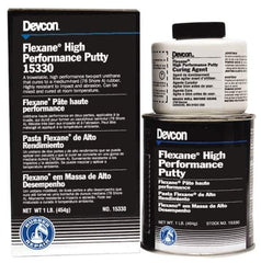 Devcon - 1 Lb Kit Black Butyl Rubber Putty - 120°F (Wet), 180°F (Dry) Max Operating Temp, 15 min Tack Free Dry Time - Apex Tool & Supply