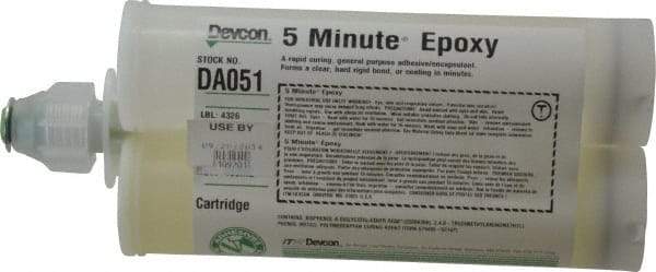 Devcon - 400 mL Cartridge Two Part Epoxy - 3 to 6 min Working Time, 1,900 psi Shear Strength - Apex Tool & Supply