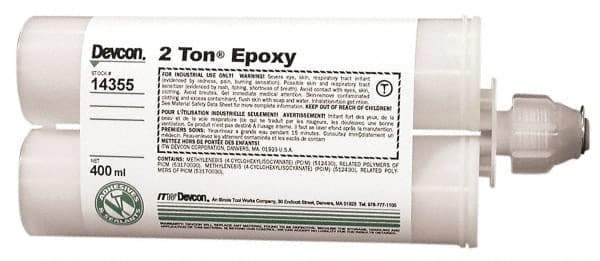 Devcon - 400 mL Cartridge Two Part Epoxy - 8 to 12 min Working Time, 2,250 psi Shear Strength - Apex Tool & Supply