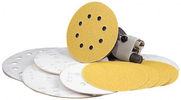 Made in USA - 6" Diam, 400 Grit, Aluminum Oxide Hook & Loop Disc - Super Fine Grade, Coated, C Weight Paper Backing, - Apex Tool & Supply