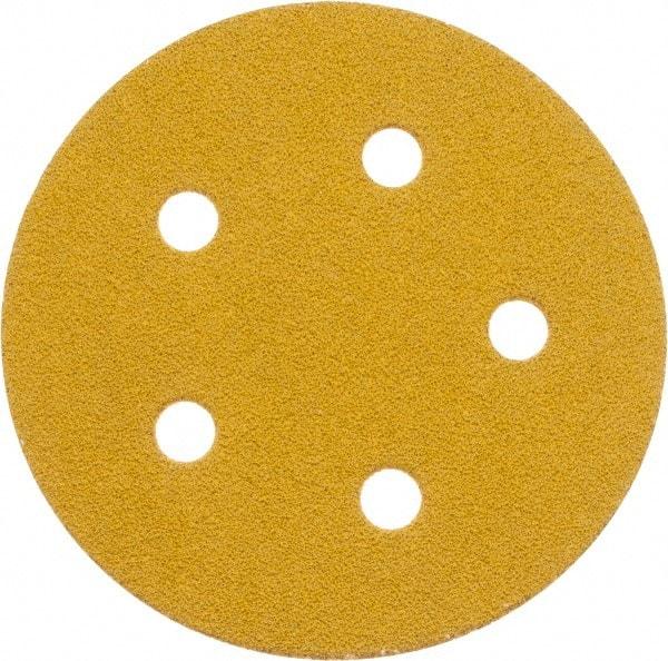 Made in USA - 5" Diam, 60 Grit, Aluminum Oxide Hook & Loop Disc - Medium Grade, Coated, E Weight Paper Backing, - Apex Tool & Supply