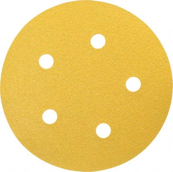 Made in USA - 5" Diam, 80 Grit, Aluminum Oxide Hook & Loop Disc - Medium Grade, Coated, C Weight Paper Backing, - Apex Tool & Supply