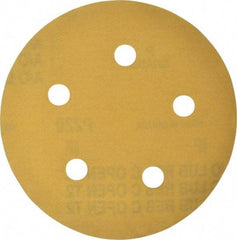 Made in USA - 5" Diam, 220 Grit, Aluminum Oxide Hook & Loop Disc - Very Fine Grade, Coated, C Weight Paper Backing, - Apex Tool & Supply