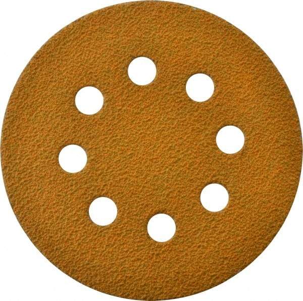 Made in USA - 5" Diam, 40 Grit, Aluminum Oxide Hook & Loop Disc - Coarse Grade, Coated, E Weight Paper Backing, - Apex Tool & Supply