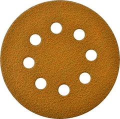 Made in USA - 5" Diam, 40 Grit, Aluminum Oxide Hook & Loop Disc - Coarse Grade, Coated, E Weight Paper Backing, - Apex Tool & Supply